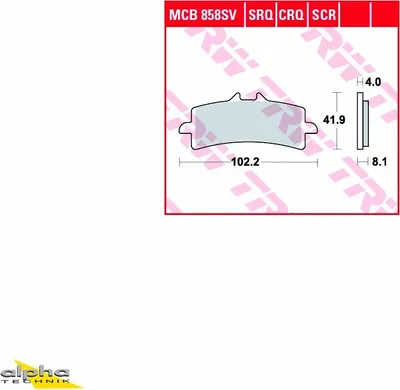 Produktbild von TRW LUCAS Bremsbelagsatz MCB858SCR RC213V-S Street Triple RS HD01 Scrambler 1200 DB7 DB07 ZZR1400 Z