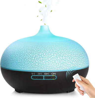 Produktbild von Aroma Diffuser für Duftöle,GeeRic 550ml Ultraschall Luftbefeuchter Diffusor für ätherische Öle,Raumbefeuchter Aromatherapie Öle Duftlampe mit 7 Farben LED Leichte für Schlafzimmer Büro Yoga Spa