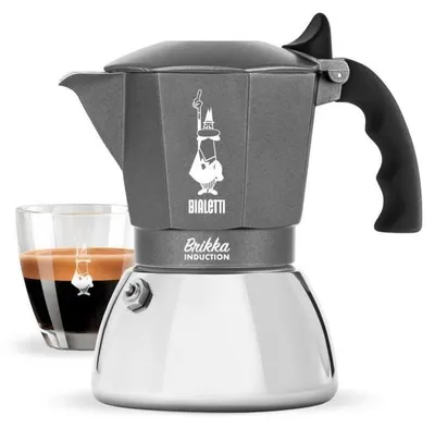 Immagine prodotto di Caffettiera Bialetti Brikka, induzione, 4 tazze, alluminio, grigio