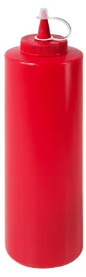 Produktbild von Quetschflasche, Kunststoff, mit Schraubdeckel, Farben wählbar, 0,70 Liter : Rot Variante: Rot