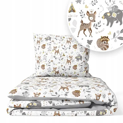 Produktbild von Kinderbettwäsche 100x135 Baumwolle Baby Bettwäsche Set 100x135 + 40x60 Kissenbezug Jungen & Mädchen Kleinkind Bettbezug