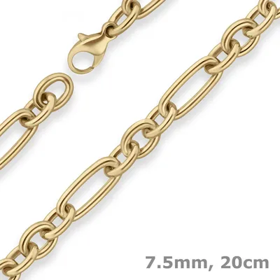 7-5mm-Armband-Fantasiekette-aus-585-Gelbgold-20cm