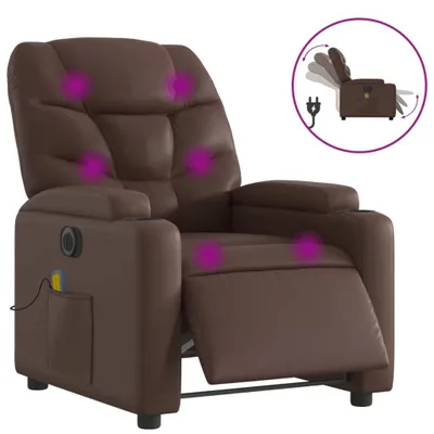 Produktbild von vidaXL Massagesessel Elektrisch Braun Kunstleder