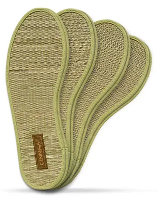 Produktbild von CINNEA® Wellness BINSEN Zimt-Einlegesohlen, 4 Paar Vorteilspack, gegen Fußschweiß, kalte heiße Füße, Fußreflexzonen-MassageGröße46/47