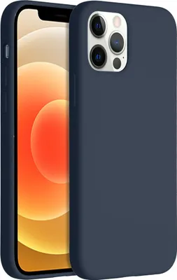 Image de Accezz Liquid Silicone Backcover pour l'Apple iPhone 12 (Pro) - Bleu foncé