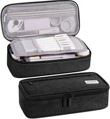 Image de Étui WEMATE pour fournitures de bureau à 5 compartiments, grand organiseur de bureau avec fermeture à glissière