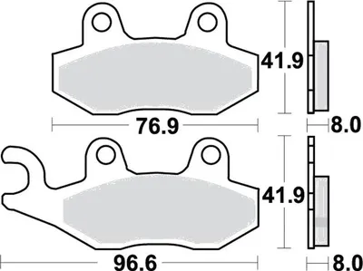 Image de Plaquettes de frein avant pour CFMOTO ZForce 800 EX i, année de fabrication 2014-2015, plaquettes de frein TRW - Neuf