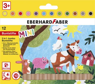 Produktbild von Eberhard Faber MiniMaxi 3in1, Gemischte Farben, 12 Stück(e)