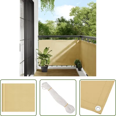 Image de The Living Store Brise-vue pour balcon couleur sable 90 x 700 cm 100 % polyester Oxford