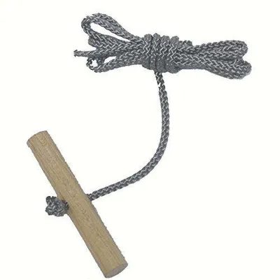 Produktbild von Schlittenseil mit Holzgriff aus Buchenholz SILBER