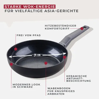 Produktbild von Fackelmann Antihaft-Fritierpfanne Statement Ø 24 cm Hochwertige Pfanne aus recyceltem Aluminium mit keramischer Beschichtung