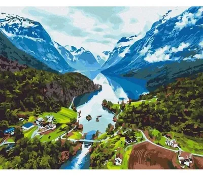 Image de Peinture par numéros BRUSHME 40x50 cm Alpes