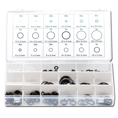 Immagine prodotto di Assortimento di O-ring, Ø 3-22 mm, 225 pezzi,