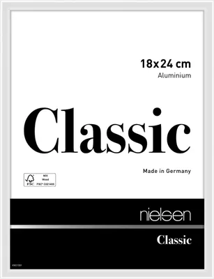 Produktbild von nielsen Aluminium Bilderrahmen Classic, 18x24 cm, Weiß Glanz