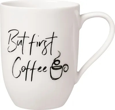 Zdjęcie produktu dla Villeroy & Boch Statement Becher mit Henkel "But first Coffee" 280ml