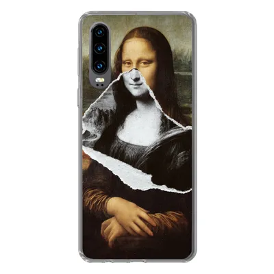 Produktbild von MuchoWow® Handyhülle Schutzhülle Hülle für Huawei P30 Mona Lisa - Da Vinci - Kunst Silikon Softcase Handy Hülle - Kartenbesitzer