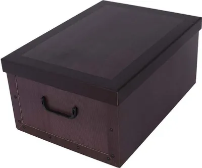 Produktbild von Aufbewahrungsbox Midi Uni bordeaux mit Deckel/Griff 37x30x16cm Allzweckkiste Pappbox Aufbewahrungskarton Geschenkbox