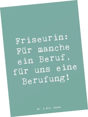 Produktbild von Mr. & Mrs. Panda Postkarte Spruch Friseurin Berufung - Meeresbrise - Geschenk, Berufsliebe, Liebe zum Detail, Fotokarte, Beruf, Berufsprodukte, Grußkarte, Berufspassion