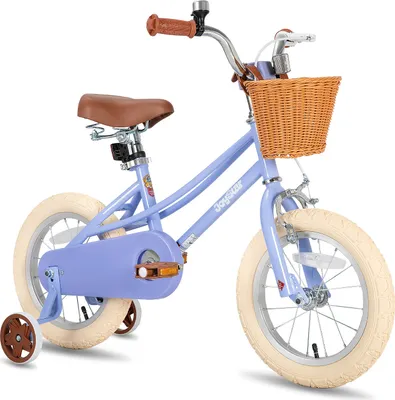 Produktbild von JOYSTAR 12/14/16/18/20 Mädchenfahrrad für 2-13 Jahre alte Kinder, 12" 14" 16" Kinderfahrrad mit Stützrädern & Korb, 20 Zoll mit Ständer, Lila
