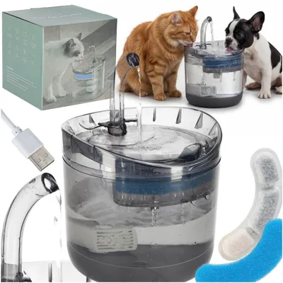 Obrázek produktu pro Fontána pro domácí mazlíčky 1,8 l, USB čerpadlo, uhlíkový filtr