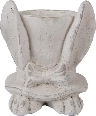 Image de Clayre & Eef Pot de fleurs Lapin 17x16x19 cm Beige Pierre