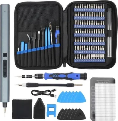 Productafbeelding van Mini schroevendraaierset - Precisie gereedschap - Fijnmechanica reparatie - 152 in 1 set - Zwart