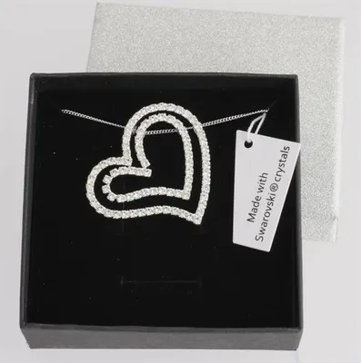 Productafbeelding van Swarovski ketting - kristallen hart, dubbel