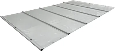 Produktbild von SafeDeluxe® PREMIUM Poolplane Rollschutzabdeckung aus LKW Plane ohne Stangen  (3,5m x 3,5m, Lichtgrau RAL7035) Stangenabdeckung Sicherheitsabdeckung Poolabdeckung