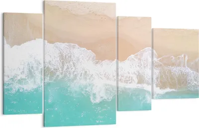 Produktbild von Bild auf Leinwand - Leinwandbild - Meer Welle Sand - 120x70cm - Wand Bild - Wanddeko - Wandbilder - Leinwanddruck - Bilder - Kunstdruck - Wanddekoration - Leinwand bilder - Wandkunst - DL120x70-3937
