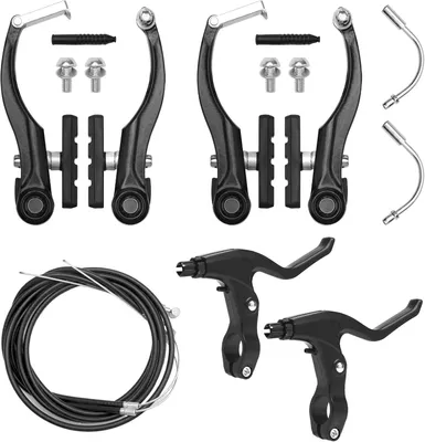 Produktbild von Fahrradbremsensatz V-Brake, Aluminium und Edelstahl, Für Mountainbike und Rennrad, Zuverlässiger Ersatz
