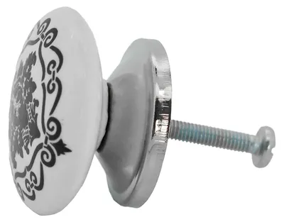 1 Möbelknopf, Möbelgriff, Möbelknopf, Knauf Keramik 37 mm, Ornaments Raute #0156