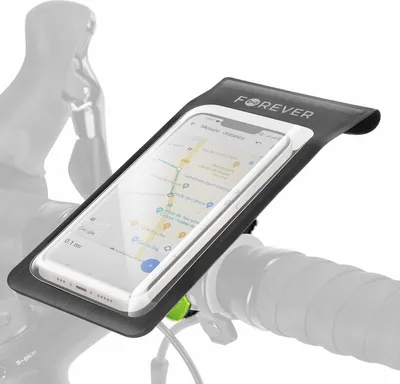 Image de Forever, support vélo rotatif étanche pour smartphone, noir