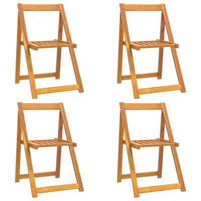 Image de vidaXL Chaises de jardin pliantes 4 pcs. Bois massif acacia