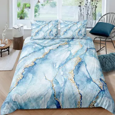 Produktbild von Bettwäsche-Set Marmor 220x240 cm 3-teilig 100% Mikrofaser mit 2 Kissenbezügen 80x80 cm
