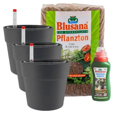 Produktbild von LENI Hydrokultur Komplett-Set mit Blumentopf Kulturtopf Wasserstandsanzeiger und Zubehör Hydrokultursystem Outdoor Indoor