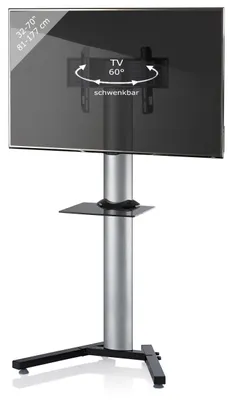 Immagine prodotto di Supporto TV con pavimento intermedio 26-70 pollici | VESA fino a max. 600x400 | | Supporto TV in alluminio | Supporto TV Dimensioni circa. H. 174 x W. 90 x D. 72 cm | Stand Stadino Maxi TV