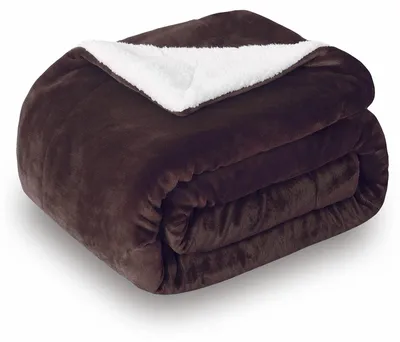 Obrázek produktu pro Sherpa deka, barva: hnědá, oboustranná, extra silná, rozměry: 220 x 240 cm