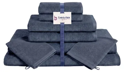 Produktbild von BEAUTEX Handtuch-Set Premium Frottier Sets, 100% Baumwolle 550g/m²,Royalblau,Set: 4 Hand-, 2 Badetücher