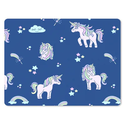 Produktbild von MuchoWow® Mauspad Mousepad Einhorn - Sterne - Muster 40x30 cm - Mousepads - Maus Mat - Pad - Mausunterlage - Anti Rutsch