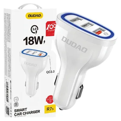 Obrázok produktu pre Dudao Rýchla nabíjačka do auta 2,4A 18W 3x Usb biela