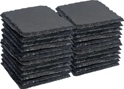 Produktbild von Argon Ta Quadratische Schieferuntersetzer – 10 cm – 24 Stück