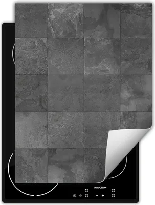 Produktbild von DarHaus Herdabdeckplatte Einteilig Küche Abdeckplatte für Glaskeramikfeld Abdeckung Induktionskochfeld Aufrollbare Matte 40x52 cm, grau - Fliesen