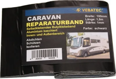 Produktbild von Vebatec CARAVAN Reparaturband Alu-schwarz 100mm x 1,5m