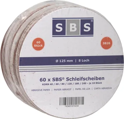 Produktbild von 125mm Klett Schleifscheiben Sortiment K40-K240 Mix Exzenter Schleifpapier