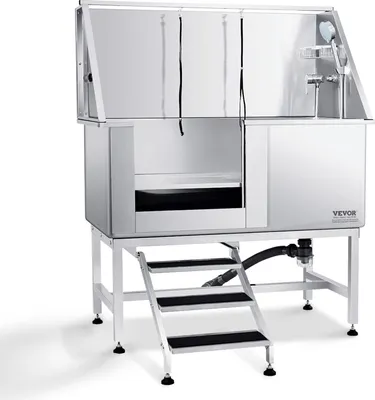 Immagine prodotto di VEVOR Vasca professionale per la toelettatura del cane 127 cm in acciaio inox vasca per il lavaggio del cane max.150kg doccia per la toelettatura del cane sistema di lavaggio del cane vasca per la toelettatura del cane con porta a sinistra vasca per il lavaggio della doccia del cane