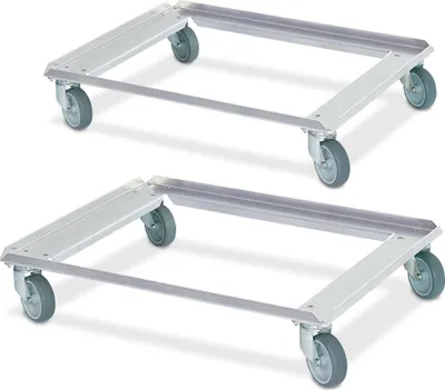 Produktbild von 2x Logistikroller aus Alu, für Eurobehälter LxB 800 x 600 mm, Tragkraft 250 kg