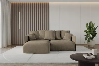 Produktbild von ALTDECOR Ecksofa mit Schlaffunktion und Bettkasten ONESK-L  216x177x72 cm  Braun - Corner Sofa Eckcouch Couch L-Form  angeordnet Schlafcouch Ausziehbar Wohnlandschaft