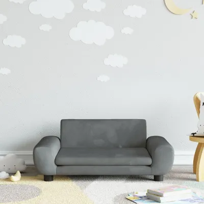 Produktbild von The Living Store Kindersofa Dunkelgrau 70x45x33 cm Samt