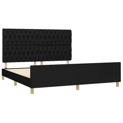 Produktbild von vidaXL Bettgestell ohne Matratze Schwarz 180x200 cm Stoff