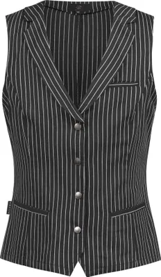 Produktbild von Greiff GASTRO MODA Damen Kellner-Weste Regular Fit Schwarz gestreift L
